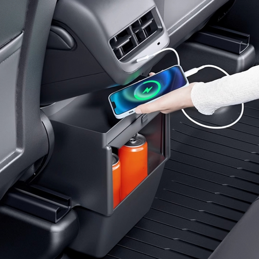 Car Back Seat Double Layer Storage Box Suitable For Tesla Model Y