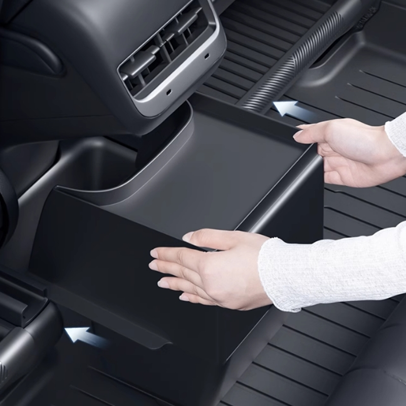Car Back Seat Double Layer Storage Box Suitable For Tesla Model Y